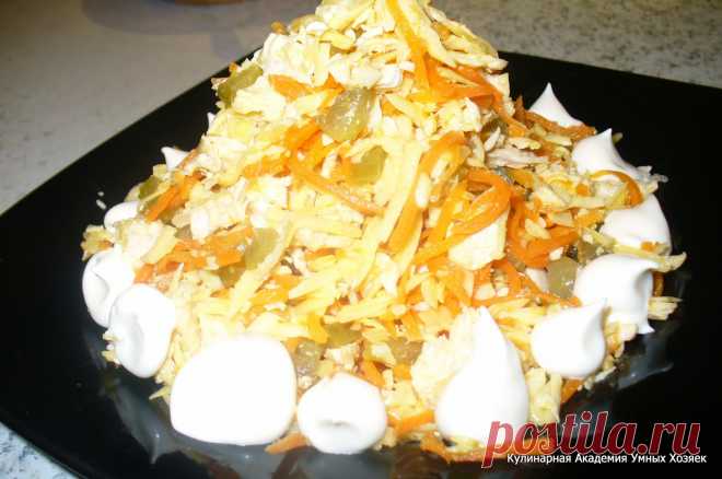 Кулинарная Академия Умных Хозяек: Салат с курицей и корейской морковью «Лисичка»