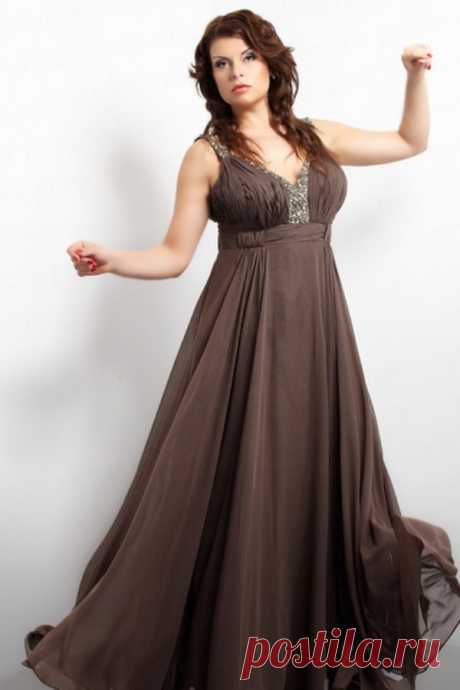 Вечерние платья для полных девушек и женщин: длинные фасоны, с рукавами