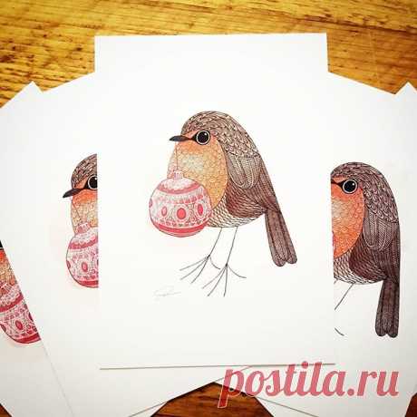 Free Postcards!
I will send this set of Holiday Robin postcards (size: A5) with every order of €25 or above in the online shop. This offer expires on the 15th of December.

And don't forget my weekend offer: Save 30 percent on all prints until Sunday at midnight. Just use the code "instagram" at the checkout.