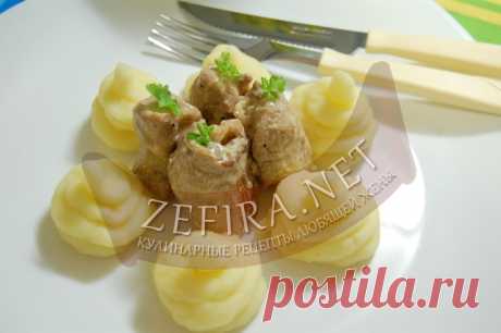 Мясные рулетики из свинины с начинкой
