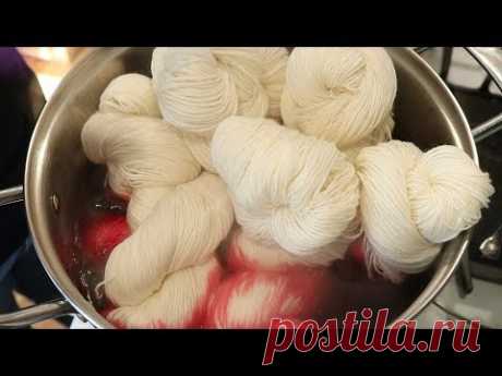 Dyeing a Twisted Skein 3 Times for a Subtle Variegated Colorway - 2019 Chanukah Night 7