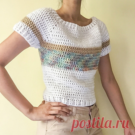 Short-Sleeved Pullover Jumper pattern by Lakshmi Ravi Narayan 
Small/Medium, with notes for larger sizes
