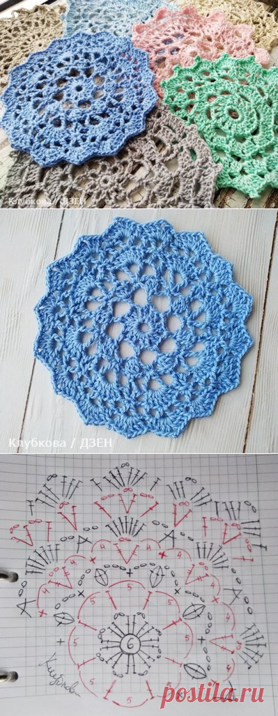 Новые красивые мотивы крючком. Схемы | Клубкова | Яндекс Дзен