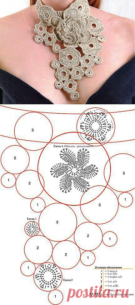 Вязаное ожерелье.