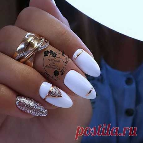 Маникюр белым лаком