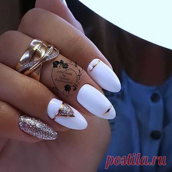 Маникюр белым лаком