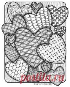 doodled heart printable