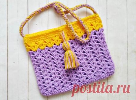 Яркая сумочка крючком для маленьких модниц » «Хомяк55» - всё о вязании спицами и крючком