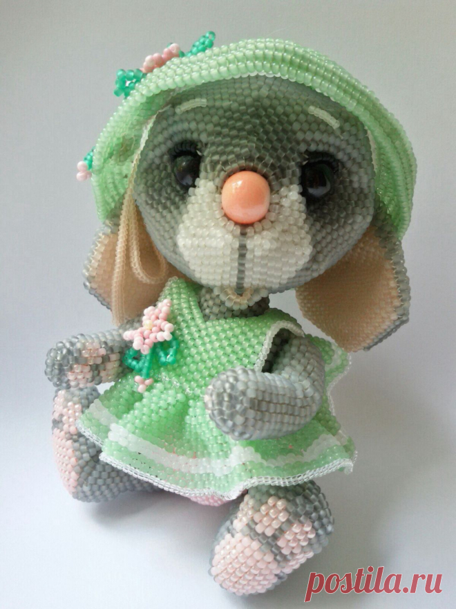 Зайка Кроха | biser.info - всё о бисере и бисерном творчестве