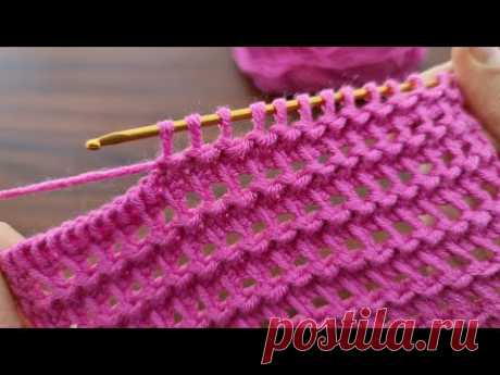 Super Easy Tunisian Knitting Model Çok Kolay Çok Gösterişli Tunus İşi Örgü Modeli Yapımı