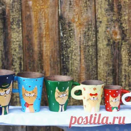 Купить керамический набор кружек Котосемейка от бренда Madam de Tyul | Mellroot