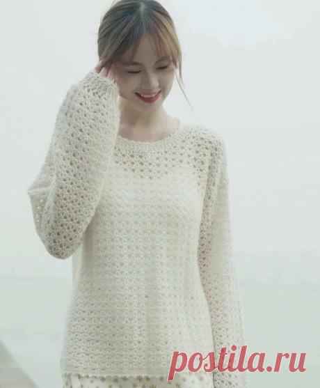 14 пуловеров крючком со схемами, которые согреют, украсят, вдохновят | Вязание крючком | Дзен