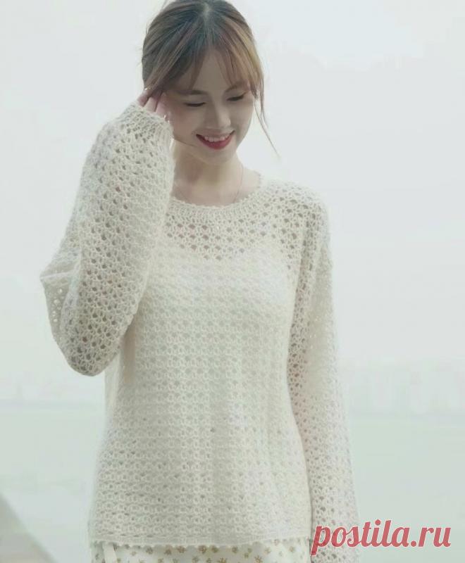 14 пуловеров крючком со схемами, которые согреют, украсят, вдохновят | Вязание крючком | Дзен