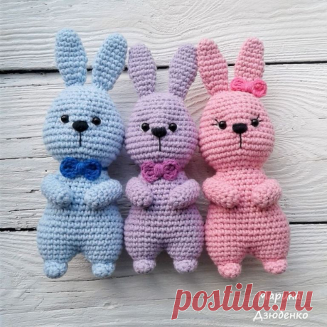 Вязаные зайцы амигуруми крючком: описание