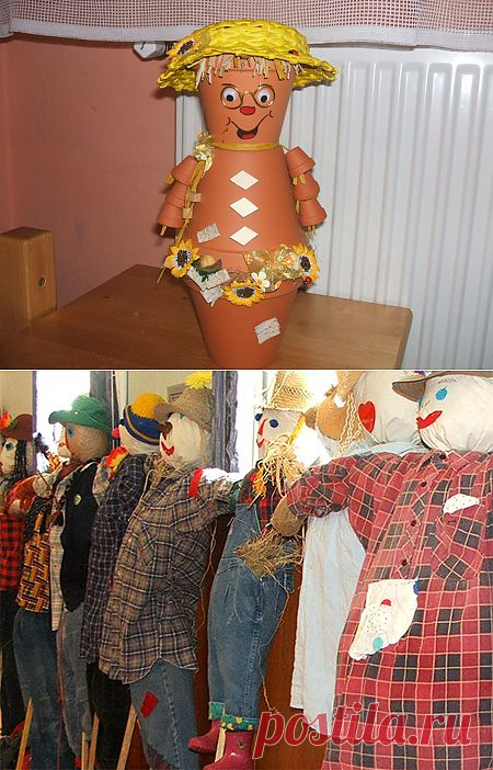 ЧТО МОЖНО СДЕЛАТЬ ИЗ ЦВЕТОЧНЫХ ГОРШКОВ И КАК СДЕЛАТЬ ПУГАЛО ДЛЯ НАШЕГО ОГОРОДА | Самоцветик