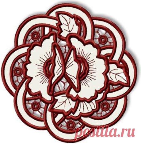 Advanced Embroidery Designs - Cutwork Poppy Doily
