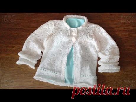Вяжем спицами: кофточка для малыша | Подробный урок