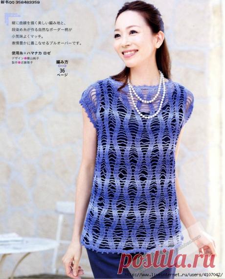 АЖУРНЫЙ ТОП - ТУНИКА ИЗ СЕКЦИОННОЙ ПРЯЖИ