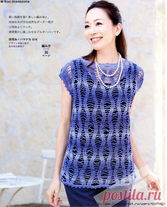 АЖУРНЫЙ ТОП - ТУНИКА ИЗ СЕКЦИОННОЙ ПРЯЖИ