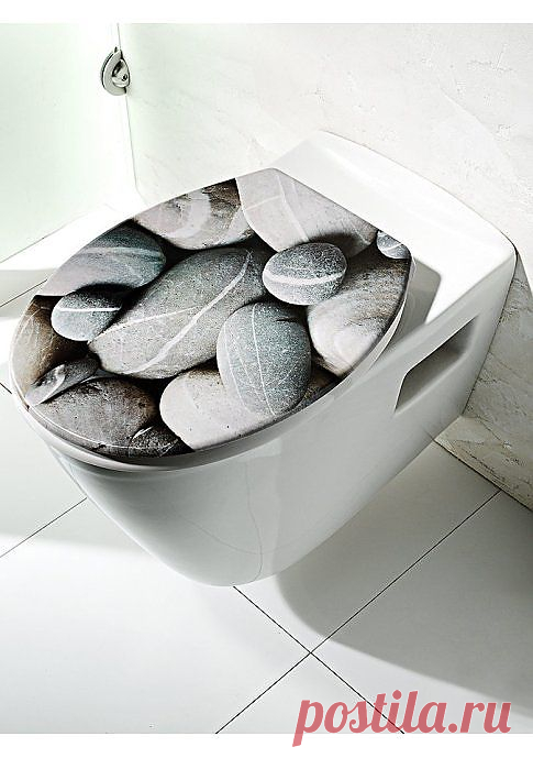 Сидение на унитаз. С рисунком "Камни". Подходит к большинству типов унитазов. Размер ок. 5х38х45 см.