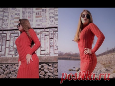 ЭЛЕГАНТНОЕ Платье Спицами// Платье ЛАПША// Мастер-Класс//