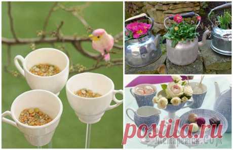 16 красивых и полезных вещей из старой посуды, которые пригодятся дома и на даче