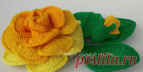 Шикарные розы тунисским вязанием - Crochet Modnoe Vyazanie