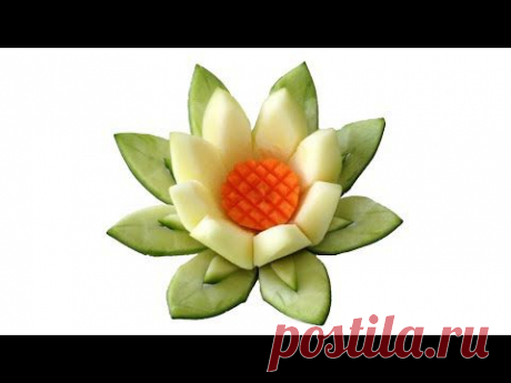 Beautiful Zucchini Lotus Flower - Beginners Lesson 48 By Mutita Art Of Fruit And Vegetable Carving