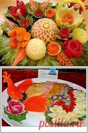 Карвинг овощей-Украшение стола овощами и фруктами | Вкусные Рецепты