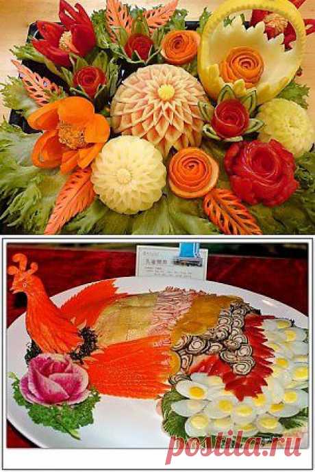 Карвинг овощей-Украшение стола овощами и фруктами | Вкусные Рецепты