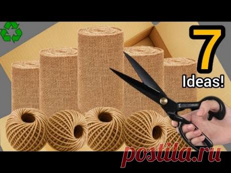 7 Amazing Ideas for Making Vases with Jute Rope and Hemp Fabric/Special Ideas for Gifts and Decor