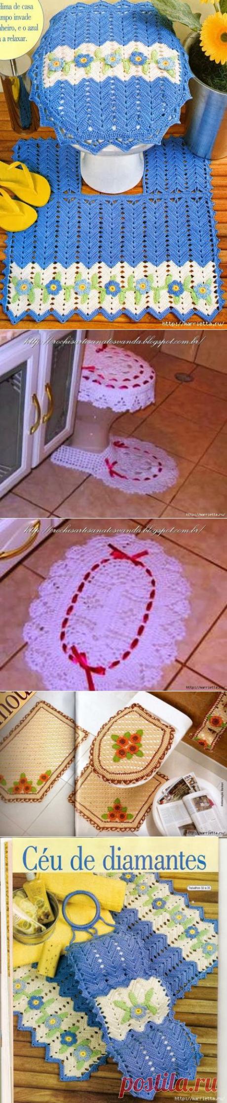 Комплекты для ванной комнаты крючком. Схемы.