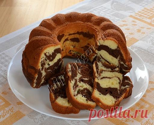 Кекс творожный мраморный