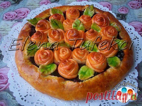 Пирог "Цветник" (МК от Елены)  Арт-кухня