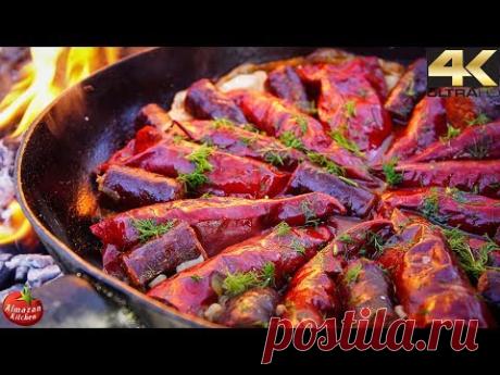 Пълнени сушени чушки с кайма,чоризо и кисело зеле