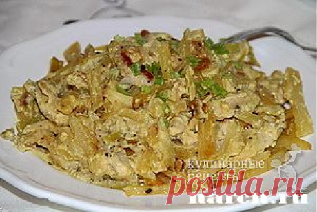 Курица, запеченная с картофелем и ананасами “Обеденная”.