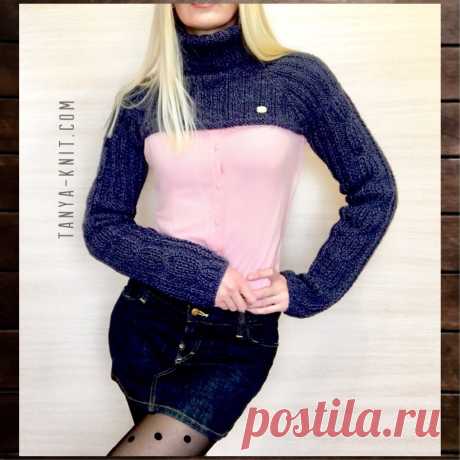 Вязаный женский свитер Манишка с рукавами - Таня Вяжет - Tanya Knit