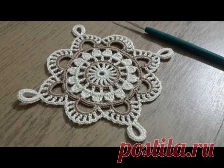 Tığişi Örgü Kare Dantel Yapımı, Renkli iplerle tek parça sehpa örtüsü &amp; Crochet doily - YouTube