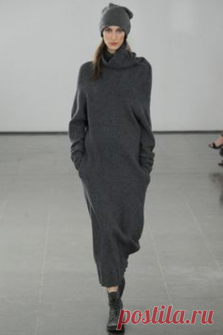 dark slate grey cowl neck sweater dress from Joseph