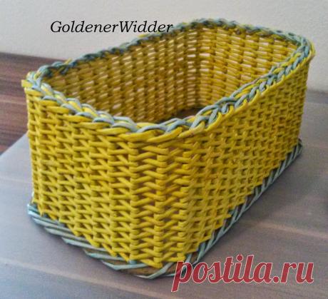 Плетение из газетных трубочек: Японское послойное плетение. Очень простое оплетания фанерного дна. Объёмная загибка двойными трубочками. Загибка. Фанера. Ажур.