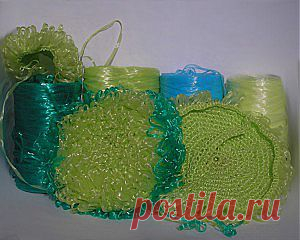 Описание плюс видео вязания круглой мочалки крючком | *Колесо баланса*