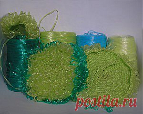 Описание плюс видео вязания круглой мочалки крючком | *Колесо баланса*