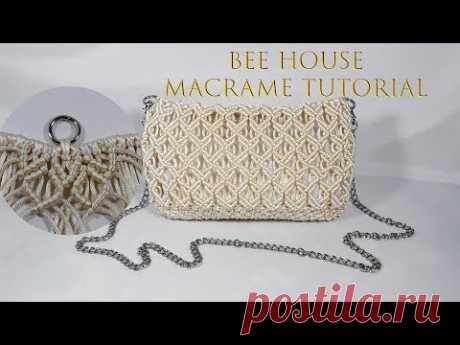 Tutorial Tas Tali Macrame Sarang Lebah I Macrame Bag Tutorial Bee House Pattern  #Fashion #Macrame