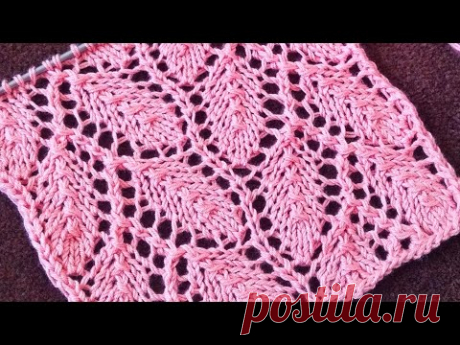 🔝 Красивый ажурный узор спицами Вяжется легко + схема узора