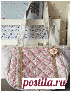 Tutorial – DIY Passo à passo Bolsa de Patchwork com bolsinho com zíper. Amo bolsas por isso irei estar sempre postando novos modelos, essa bolsa é em tom neutro e fica muito linda. A estampa é floral e o tecido lateral é de poá, forrada, com zíper, bordado e flor d cro…