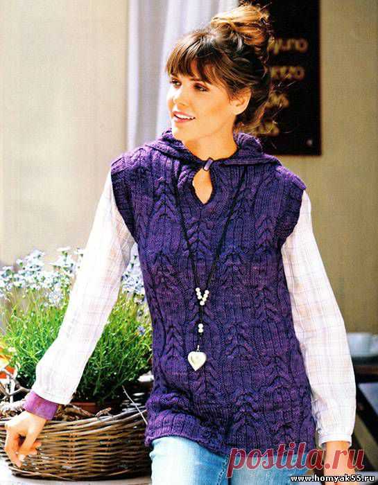 Жилеты, безрукавки для женщин спицами - Схемы и описания вязаных изделий | «Хомяк55.ру» сайт о вязании