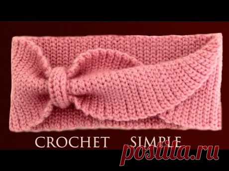 Como tejer a crochet punto Jersey imitación dos agujas tejido fácil de hacer para diadema de hojas