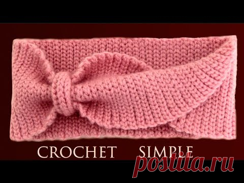 Como tejer a crochet punto Jersey imitación dos agujas tejido fácil de hacer para diadema de hojas