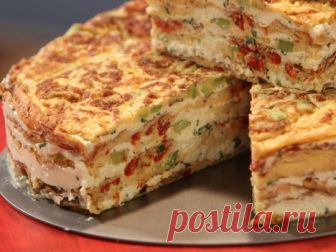 Омлетен кейк по провансалски Превъзходна на вкус солена торта