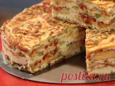 Омлетен кейк по провансалски Превъзходна на вкус солена торта